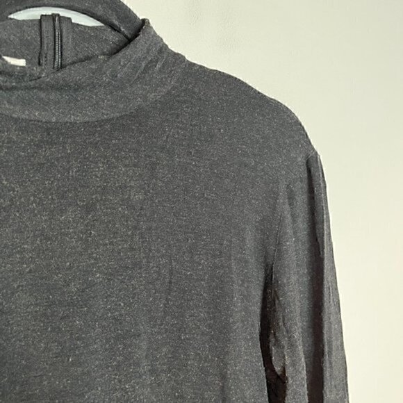 AKRIS Punto charcoal heathered mock neck top - Picture 2 of 6